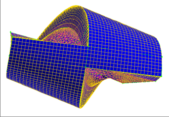 Meshing of a section of tube for the calculation of pressure losses in a spirally welded tube 